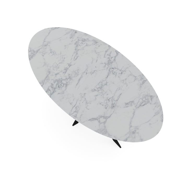 Melamine eettafel marmer wit - Ovaal - Matrix ultra dun onderstel - {{ product.type }} - Kas20