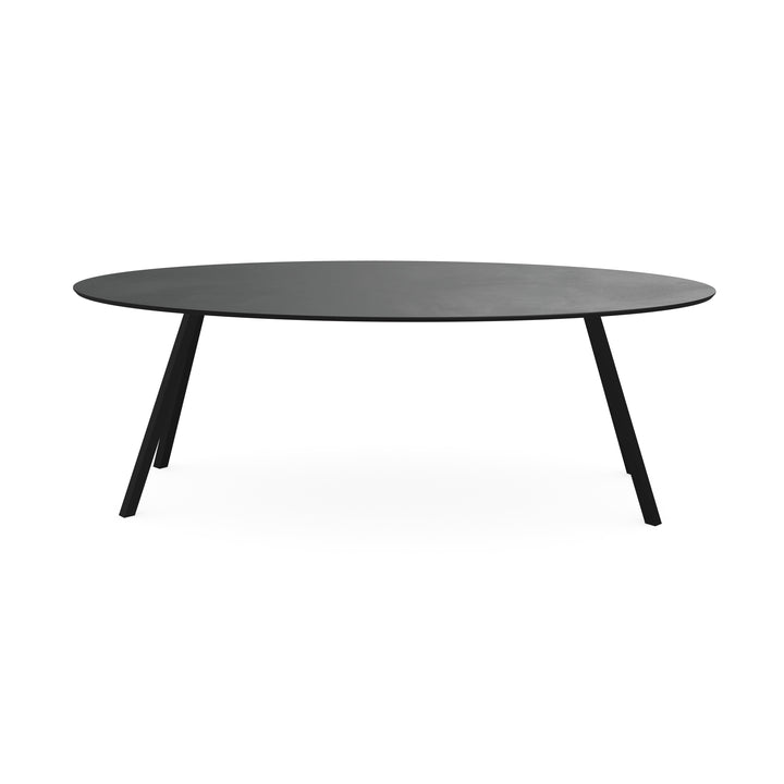 Melamine eettafel beton donker - Ovaal - Schuine i zwart - {{ product.type }} - Kas20