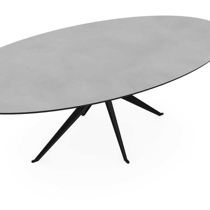Melamine eettafel beton licht - Ovaal - Anna onderstel - {{ product.type }} - Kas20