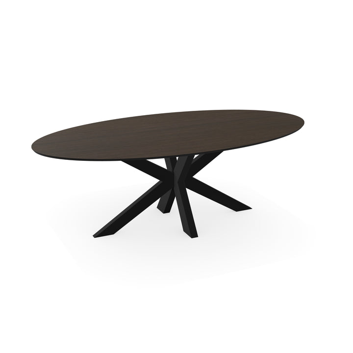 Melamine eettafel eiken bruin - Ovaal - Matrix dun onderstel - {{ product.type }} - Kas20