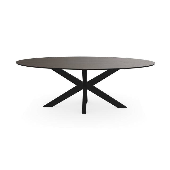 Melamine eettafel eiken bruin - Ovaal - Matrix dun onderstel - {{ product.type }} - Kas20