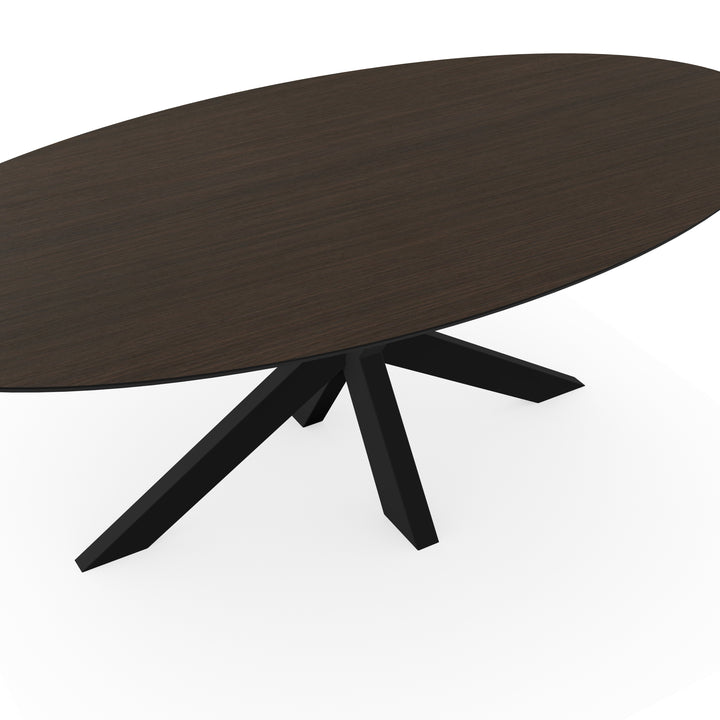 Melamine eettafel eiken bruin - Ovaal - Matrix dun onderstel - {{ product.type }} - Kas20