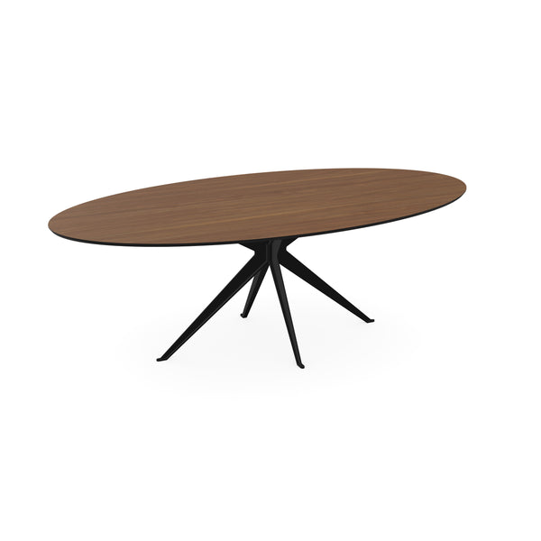 Melamine eettafel noten - Ovaal - Anna onderstel