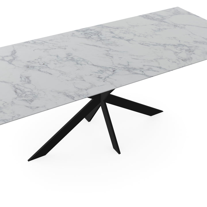 Melamine eettafel marmer wit - Recht - Matrix ultra dun onderstel - {{ product.type }} - Kas20