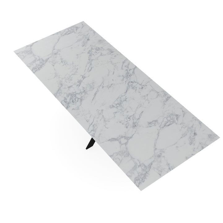 Melamine eettafel marmer wit - Recht - Matrix ultra dun onderstel - {{ product.type }} - Kas20