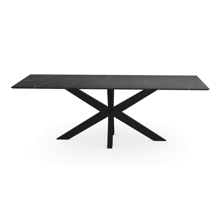 Melamine eettafel marmer zwart - Recht - Matrix dun onderstel - {{ product.type }} - Kas20