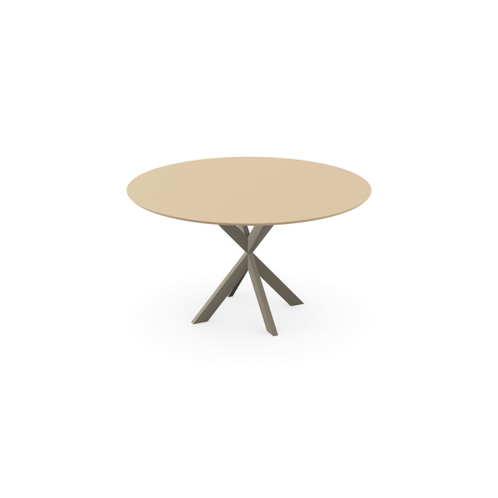 Melamine eettafel Beige - Rond - Kruispoot Ultra Lichtbruin - {{ product.type }} - Kas20