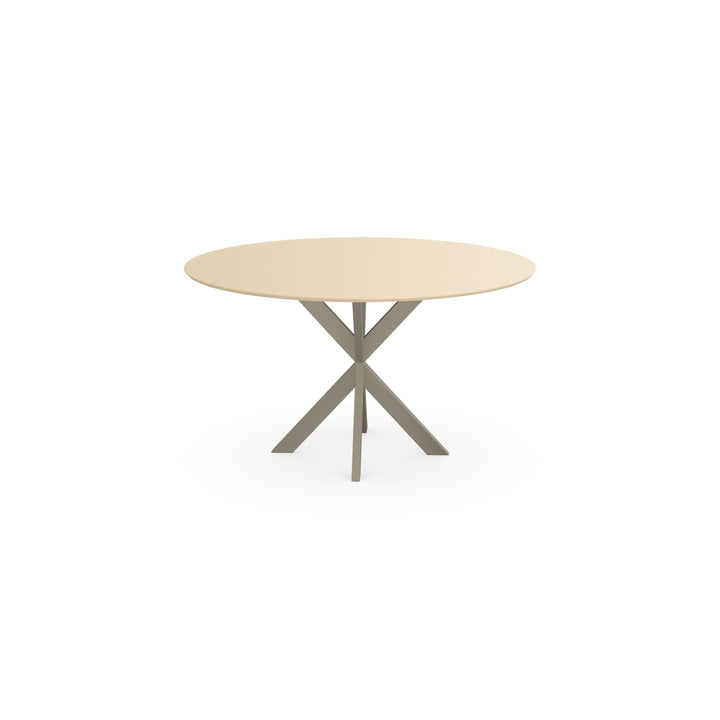 Melamine eettafel Beige - Rond - Kruispoot Ultra Lichtbruin - {{ product.type }} - Kas20