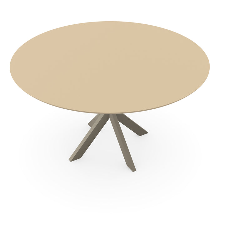 Melamine eettafel Beige - Rond - Kruispoot Ultra Lichtbruin - {{ product.type }} - Kas20