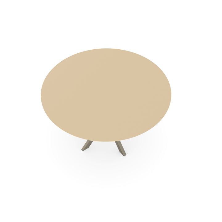 Melamine eettafel Beige - Rond - Kruispoot Ultra Lichtbruin - {{ product.type }} - Kas20