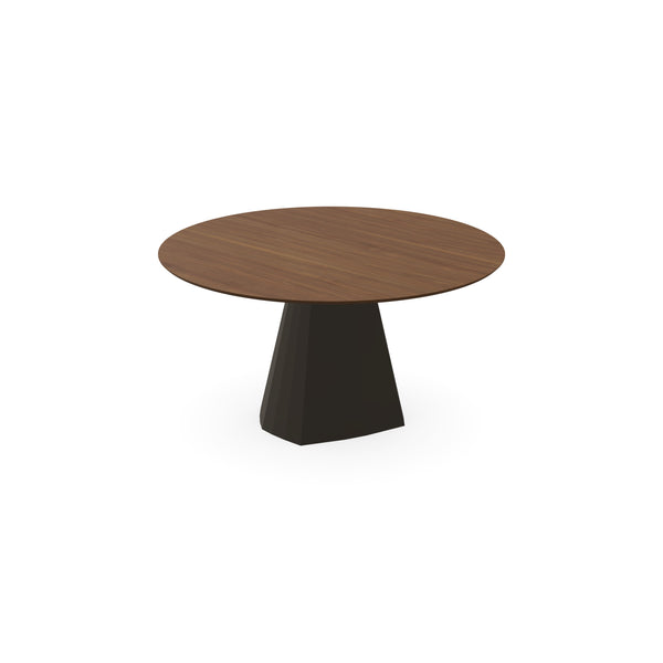 Eettafel Melamine Noten - Rond - Cone Onderstel Mat Donkerbruin - {{ product.type }} - Kas20