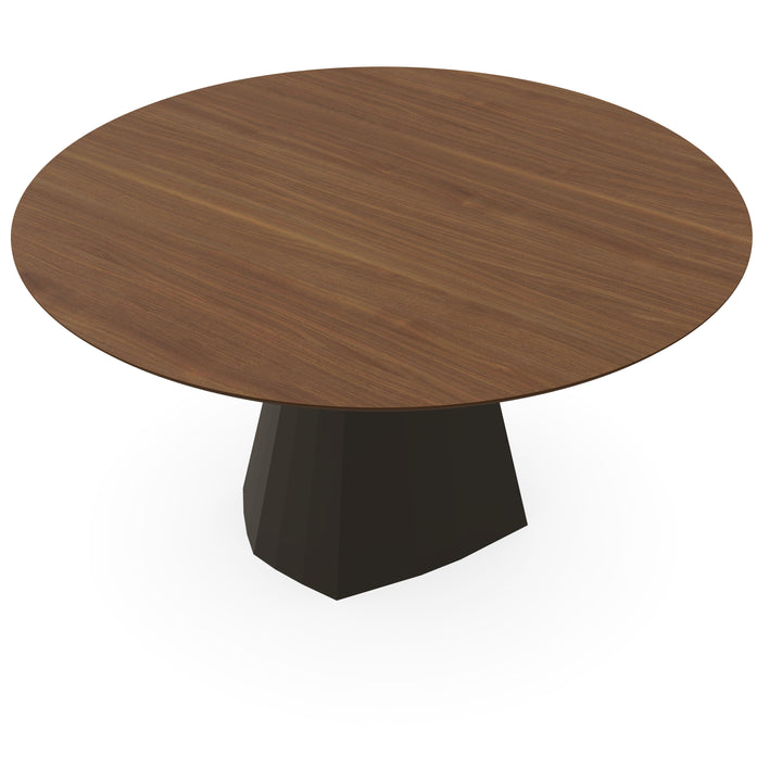 Eettafel Melamine Noten - Rond - Cone Onderstel Mat Donkerbruin - {{ product.type }} - Kas20