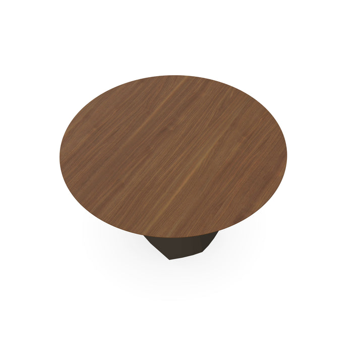 Eettafel Melamine Noten - Rond - Cone Onderstel Mat Donkerbruin - {{ product.type }} - Kas20