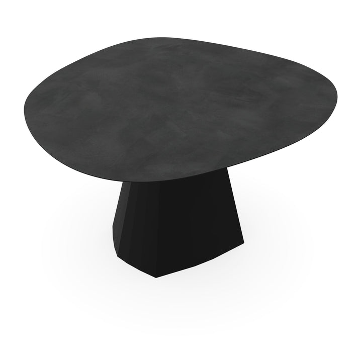 Eettafel Melamine Beton Donker - Wolk Rond - Cone Onderstel Mat Zwart - {{ product.type }} - Kas20