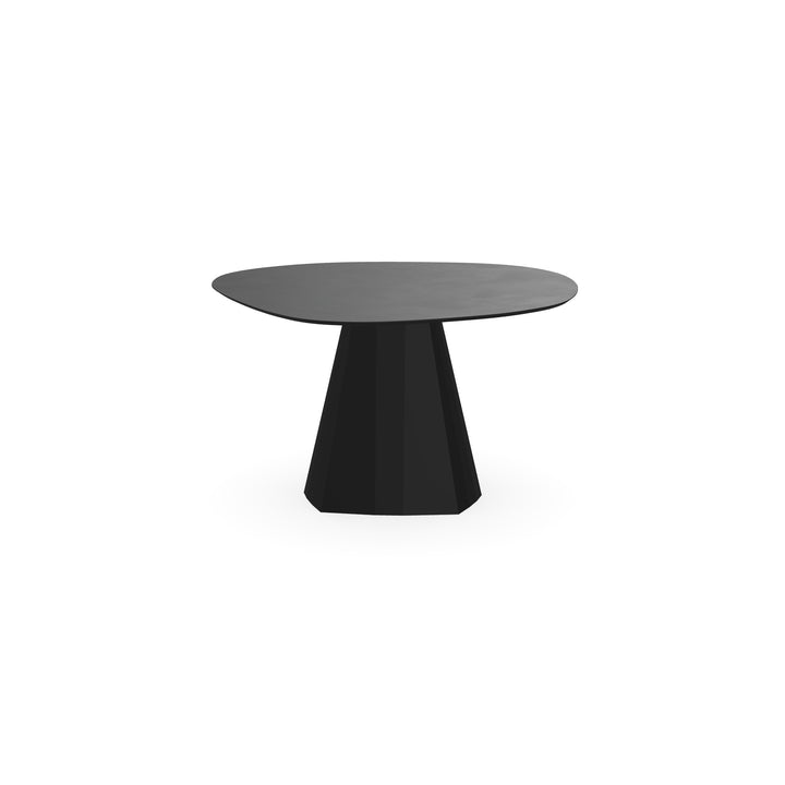 Eettafel Melamine Beton Donker - Wolk Rond - Cone Onderstel Mat Zwart - {{ product.type }} - Kas20
