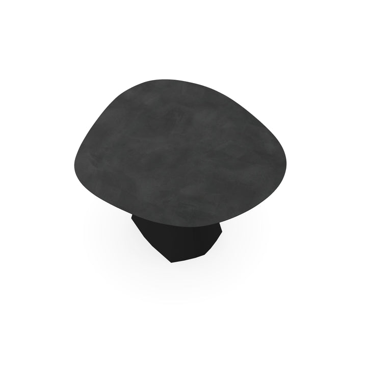 Eettafel Melamine Beton Donker - Wolk Rond - Cone Onderstel Mat Zwart - {{ product.type }} - Kas20