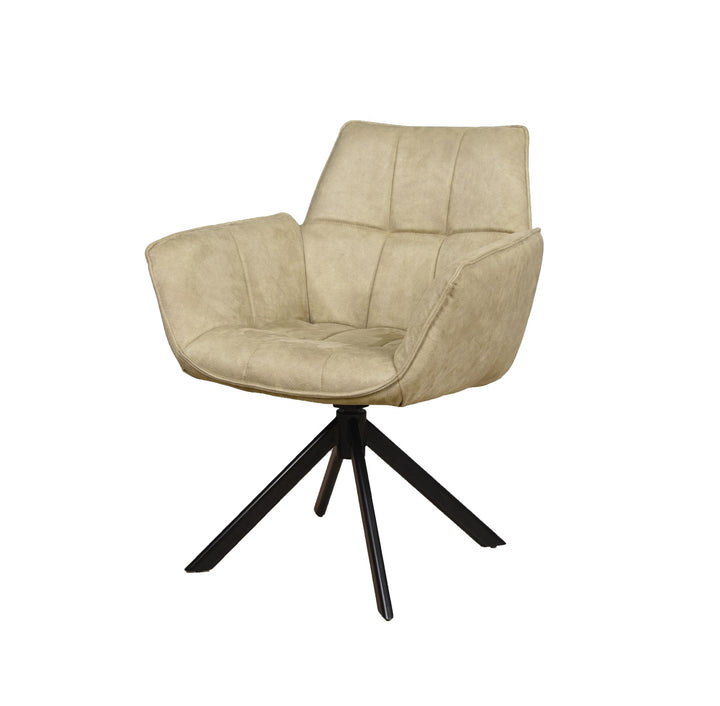 Eetkamerstoel Monaco - Be Real Papyrus - Draaibaar onderstel - {{ product.type }} - Kas20