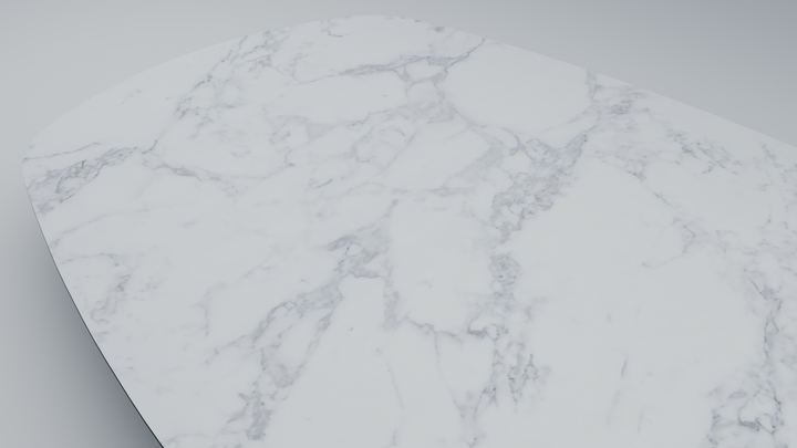 Melamine eettafel marmer wit - Ovaal - Matrix ultra dun onderstel - {{ product.type }} - Kas20