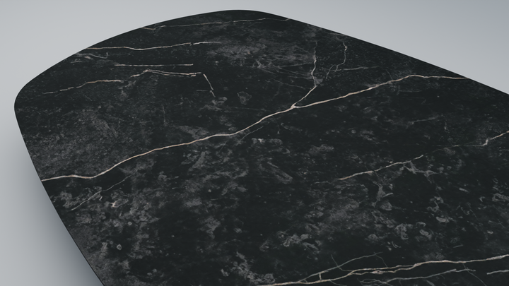 Melamine eettafel marmer zwart - Recht - Matrix dun onderstel - {{ product.type }} - Kas20