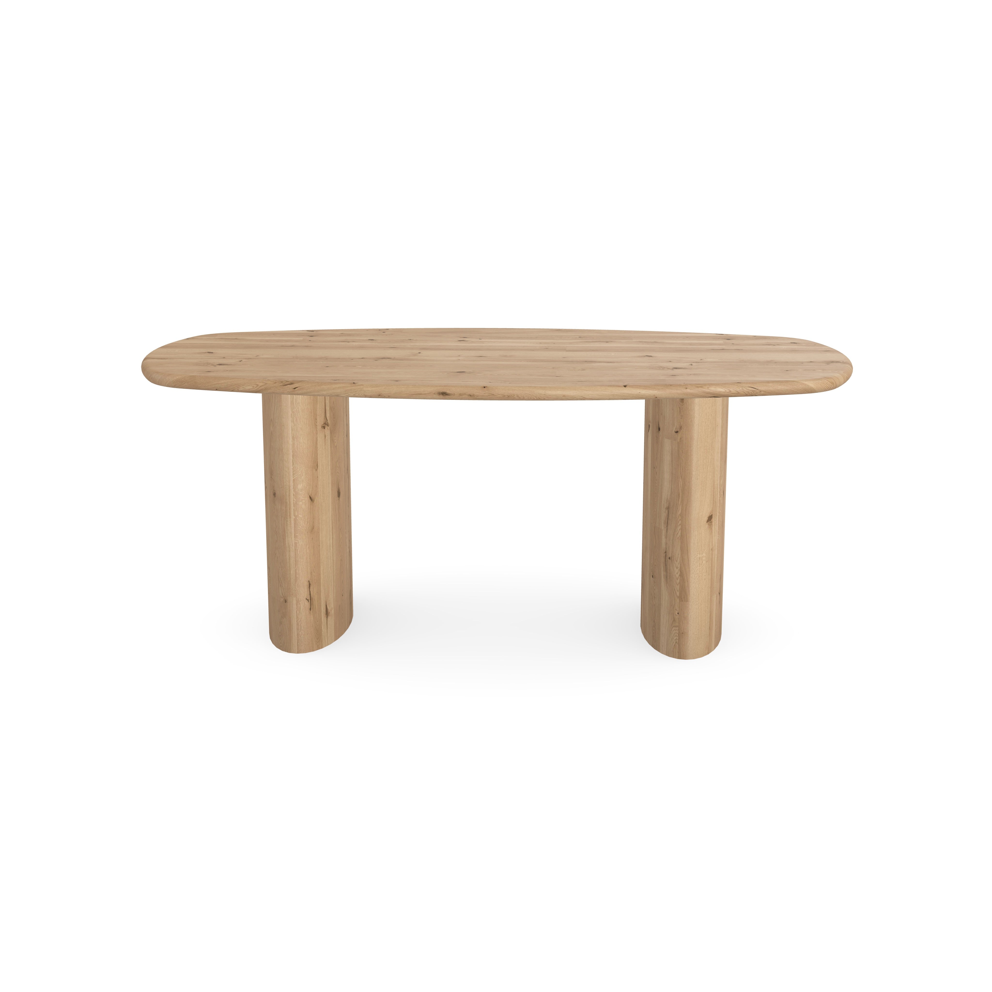 Eettafel Eiken Naturel - Deens ovaal - Freya hout - Ronde rand