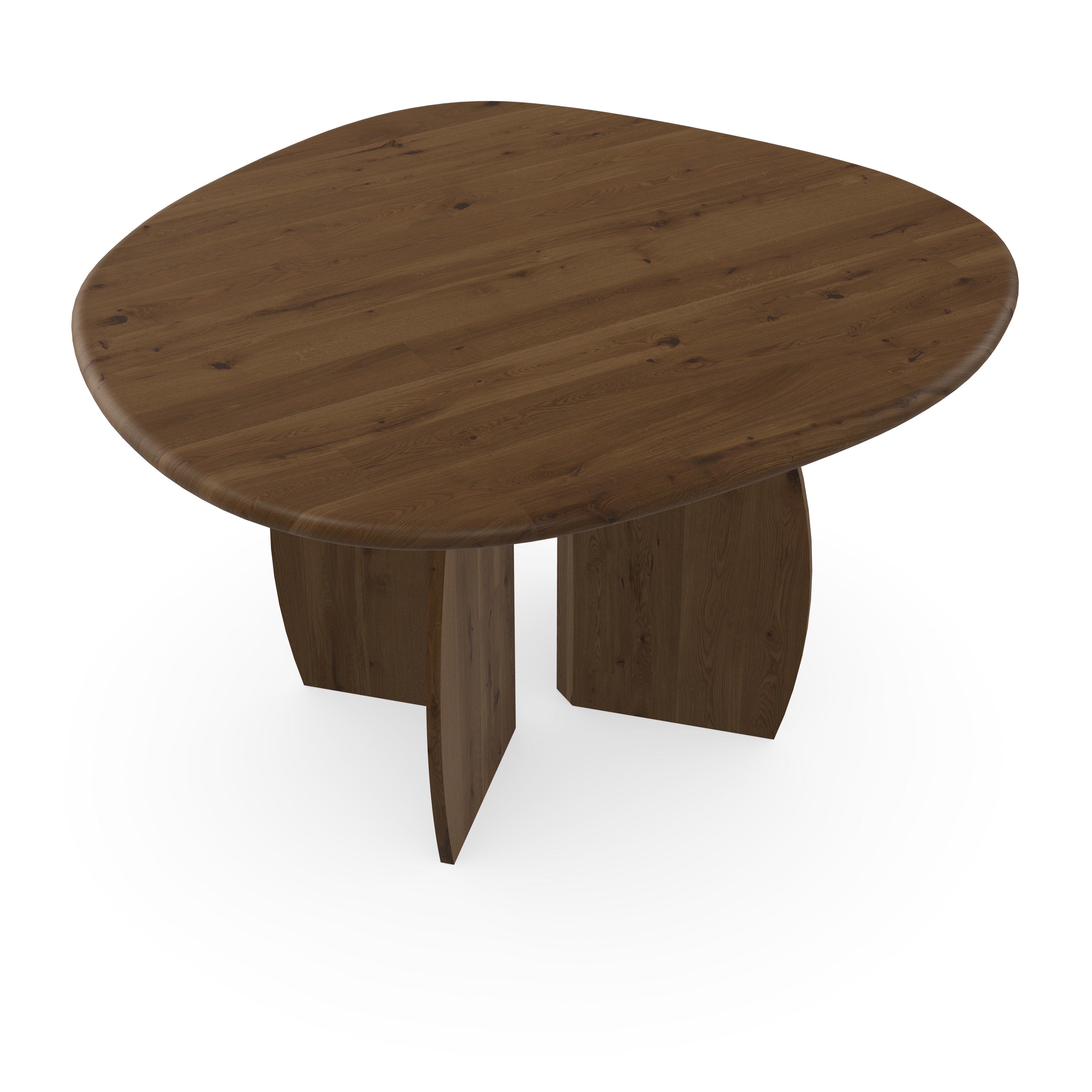 Eettafel Eiken Toscane2 - 4cm - Wolk rond - Maan hout - Ronde rand