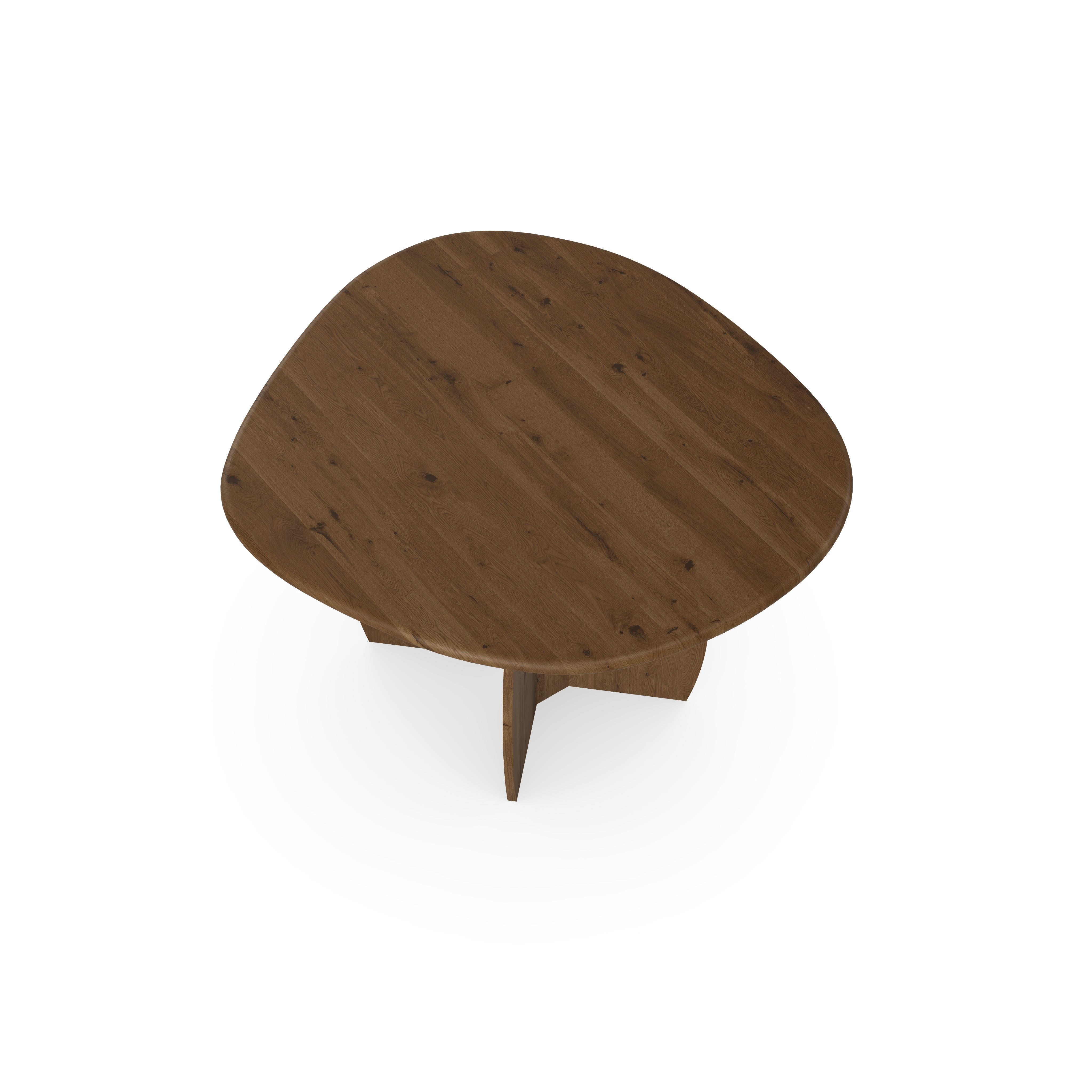 Eettafel Eiken Toscane2 - 4cm - Wolk rond - Maan hout - Ronde rand