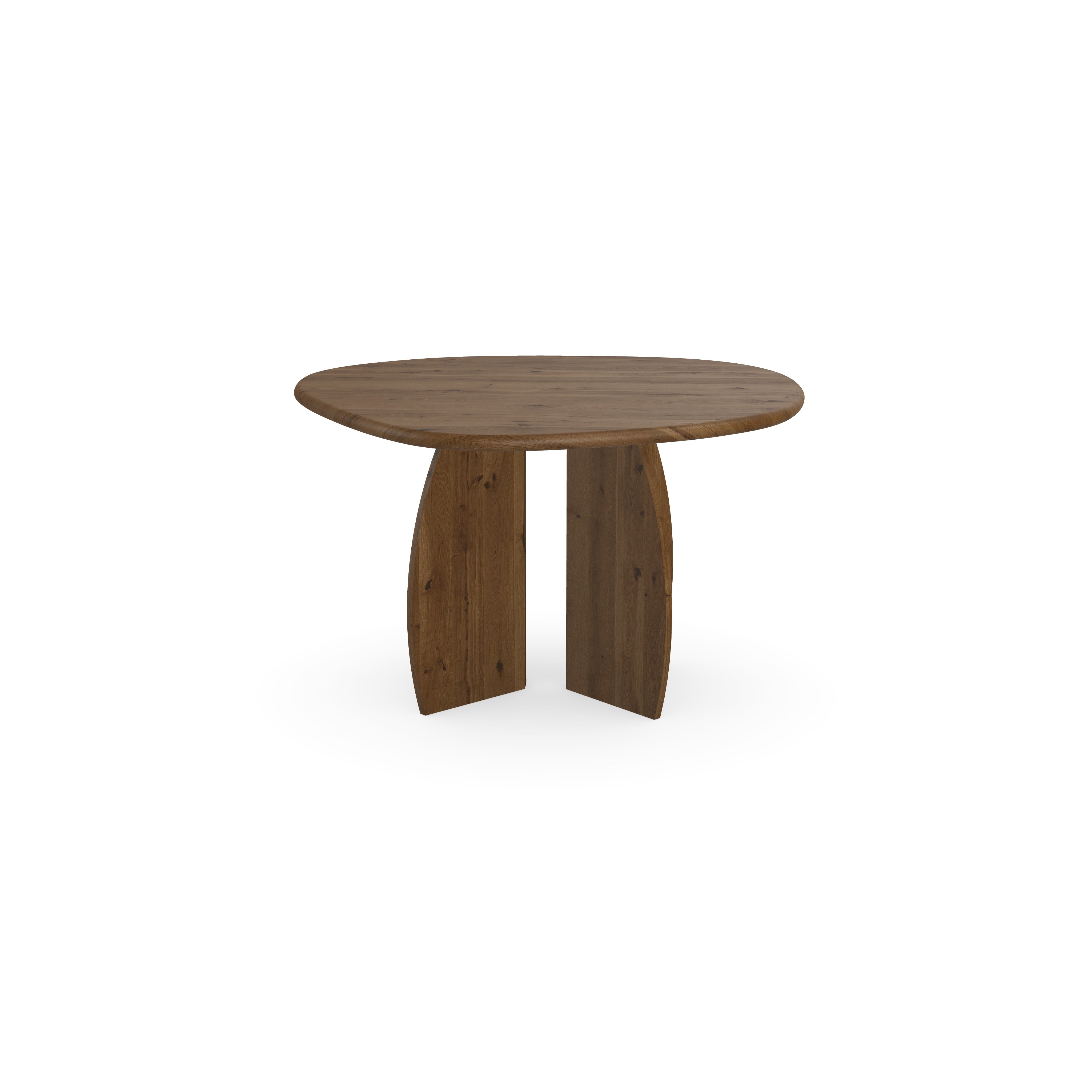 Eettafel Eiken Toscane2 - 4cm - Wolk rond - Maan hout - Ronde rand