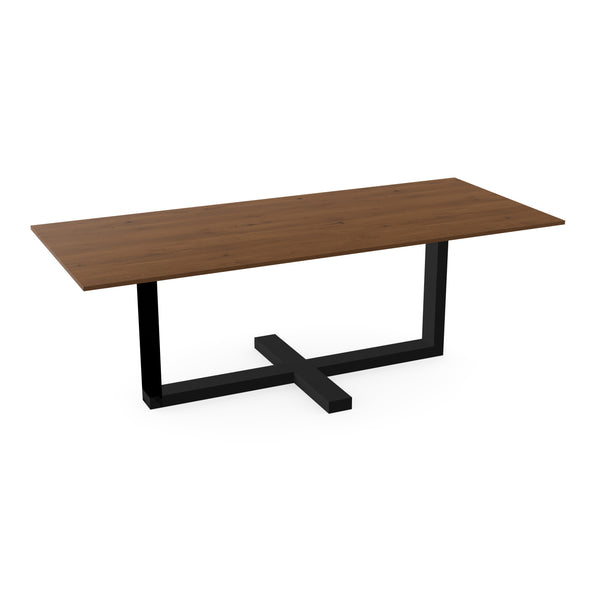 Noten massief eettafel naturel - Recht - Halve Plus Zwart - {{ product.type }} - Kas20