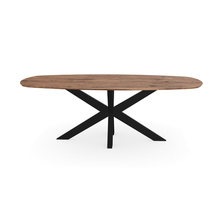 Noten massief eettafel naturel - deens ovaal - Matrix Dun Zwart - {{ product.type }} - Kas20