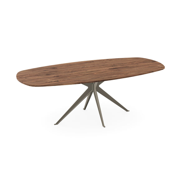 Noten massief eettafel naturel - Deens ovaal - Anna licht bruin