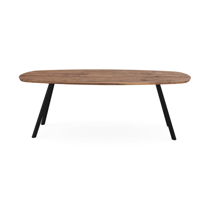 Noten massief eettafel naturel - Deens ovaal - I Schuin Zwart - {{ product.type }} - Kas20