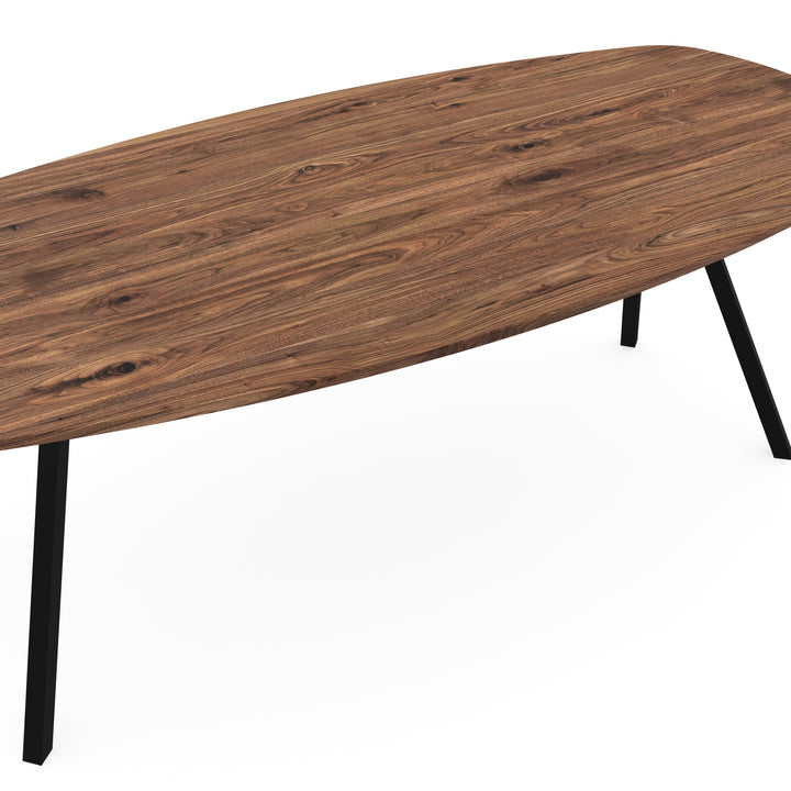 Noten massief eettafel naturel - Deens ovaal - I Schuin Zwart - {{ product.type }} - Kas20