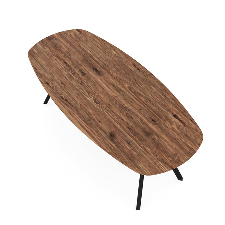 Noten massief eettafel naturel - Deens ovaal - I Schuin Zwart - {{ product.type }} - Kas20
