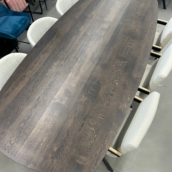 Eiken massief Eettafel Walnut brown 2x - 240cm x 110cm - {{ product.type }} - Kas20