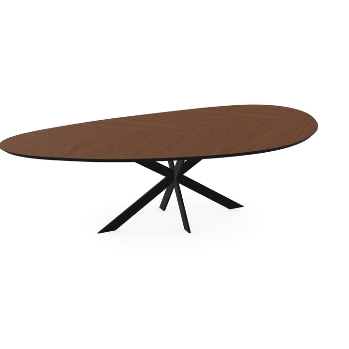 Eiken Hongaarse Punt Eettafel Toscane 2x - Kiezel B - Matrix Ultra Dun Zwart - {{ product.type }} - Kas20
