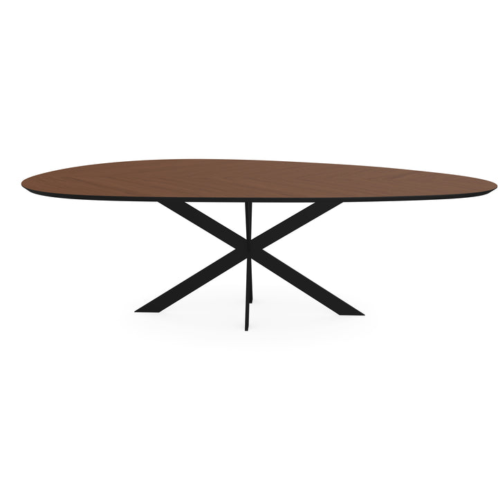 Eiken Hongaarse Punt Eettafel Toscane 2x - Kiezel B - Matrix Ultra Dun Zwart - {{ product.type }} - Kas20