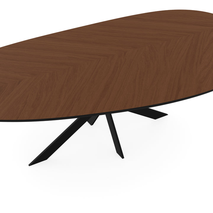 Eiken Hongaarse Punt Eettafel Toscane 2x - Kiezel B - Matrix Ultra Dun Zwart - {{ product.type }} - Kas20
