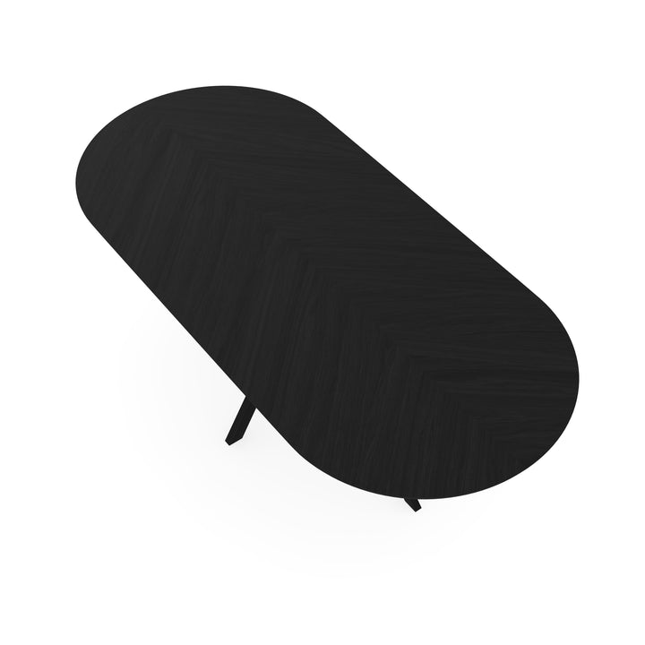 Eiken Hongaarse punt eettafel zwart - Plat ovaal - Jeroen Zwart - {{ product.type }} - Kas20