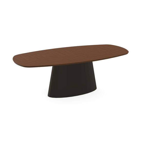 Eiken Mozaïek Eettafel Toscane 2x - Deens Ovaal - Sjors Donker Bruin