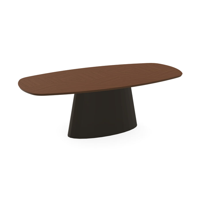 Eiken Mozaïek Eettafel Toscane 2x - Deens Ovaal - Sjors Donker Bruin - {{ product.type }} - Kas20