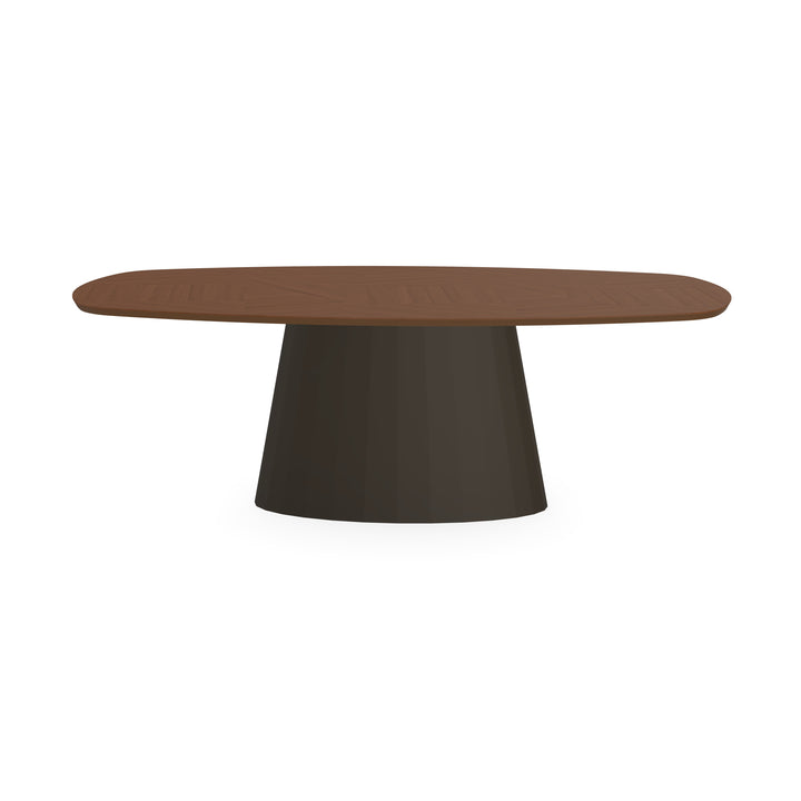 Eiken Mozaïek Eettafel Toscane 2x - Deens Ovaal - Sjors Donker Bruin - {{ product.type }} - Kas20
