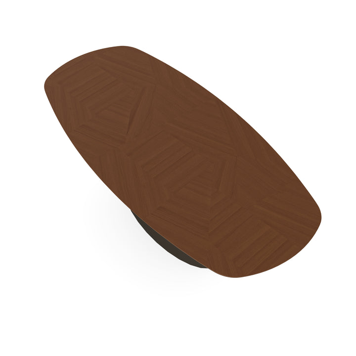 Eiken Mozaïek Eettafel Toscane 2x - Deens Ovaal - Sjors Donker Bruin - {{ product.type }} - Kas20