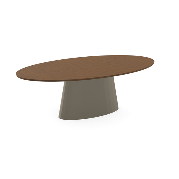 Eiken Mozaïek Eettafel Walnut Brown 2x- Ovaal - Sjors Licht Bruin