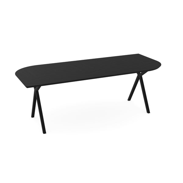 Eiken mozaïek eettafel zwart - Punt ovaal A - Scissor Zwart