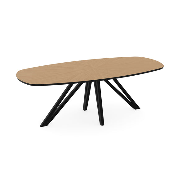 Eiken Ster Eettafel Liqurien - Deens Ovaal - Spin Zwart