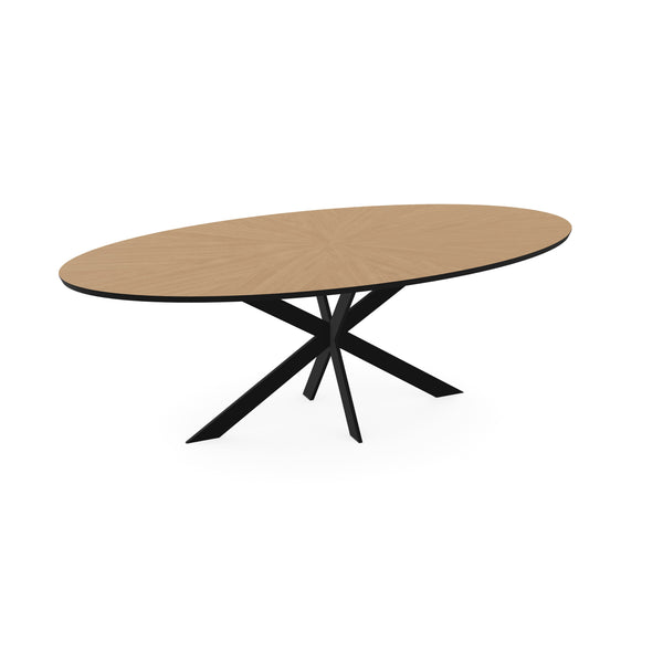 Eiken Ster Eettafel Liqurien - Ovaal - Matrix Ultra Dun Zwart
