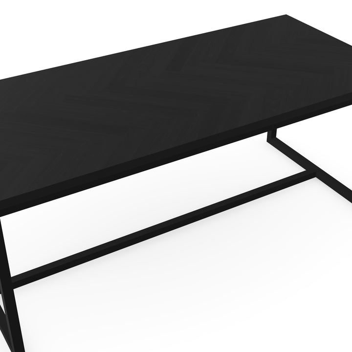 Eiken visgraat eettafel zwart - Recht - Kubus Zwart - {{ product.type }} - Kas20
