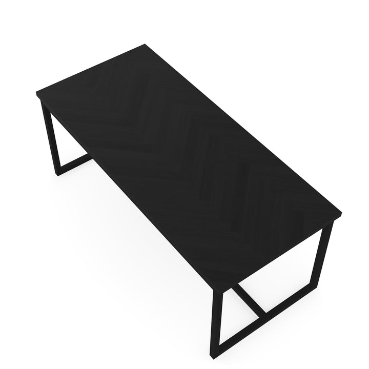 Eiken visgraat eettafel zwart - Recht - Kubus Zwart - {{ product.type }} - Kas20