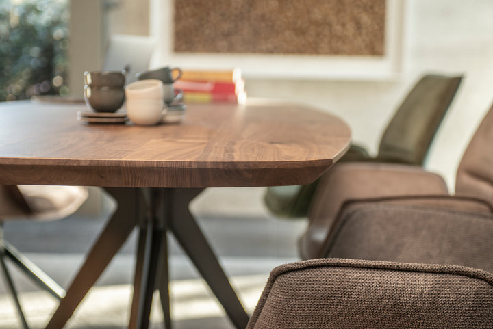 Noten massief eettafel naturel - Deens ovaal - Anna licht bruin - {{ product.type }} - Kas20