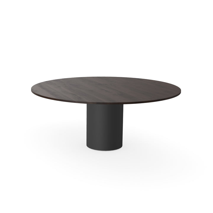 Eiken Salontafel Walnut Brown 2x - Rond - Columbus onderstel - {{ product.type }} - Kas20
